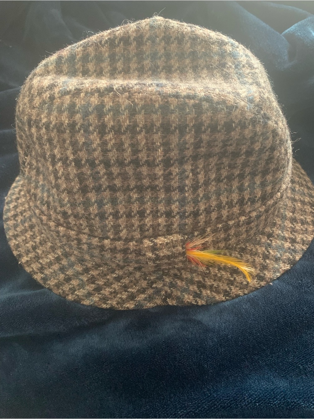 Vintage Tweedmill Headwear Wool Tweed Hat Made In Britain Size 7 3/8 (23in)